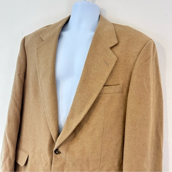 Hunt Valley Camel Hair Blazer Mens 42L Tan - Picture 4 of 15